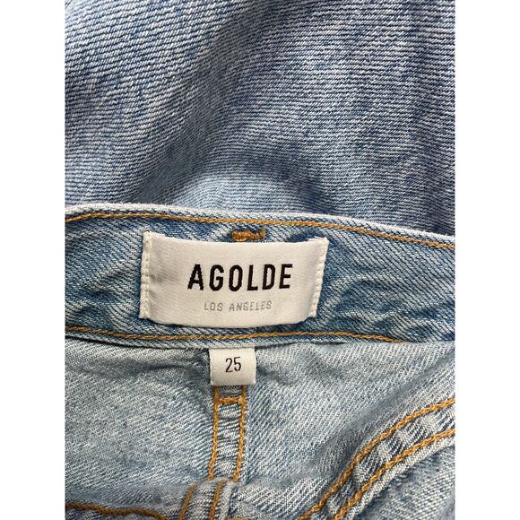 Agolde 'Criss Cross' Blue Cotton Upsized Denim Jean Size 25 - Picture 4 of 5